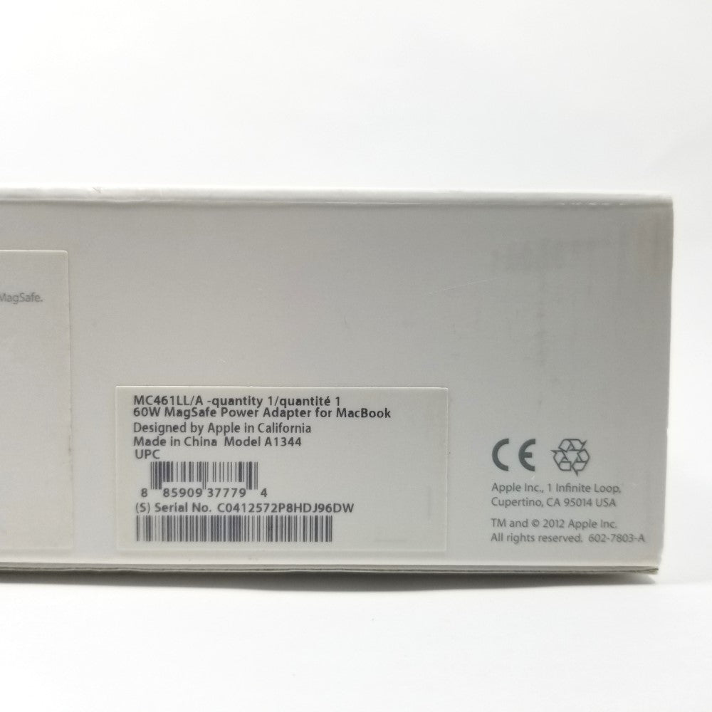 APPLE MagSafe 60W Power Adapter MC461LL/A Model A1344 - White