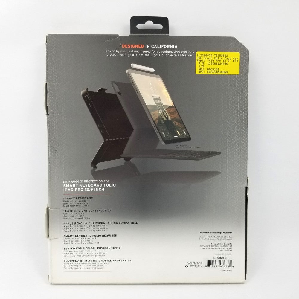 UAG Scout Folio Case for Apple iPad Pro 12.9in 4th Gen (2020) - Black