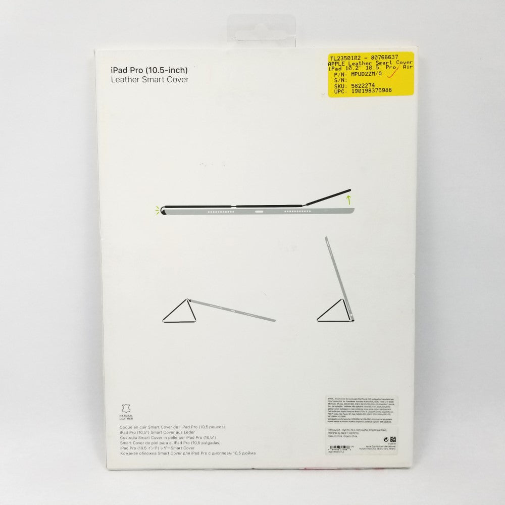 APPLE Leather Smart Cover for iPad 10.2" 7th Gen 10.5" iPad Pro & iPad Air MPUD2ZM/A - Black