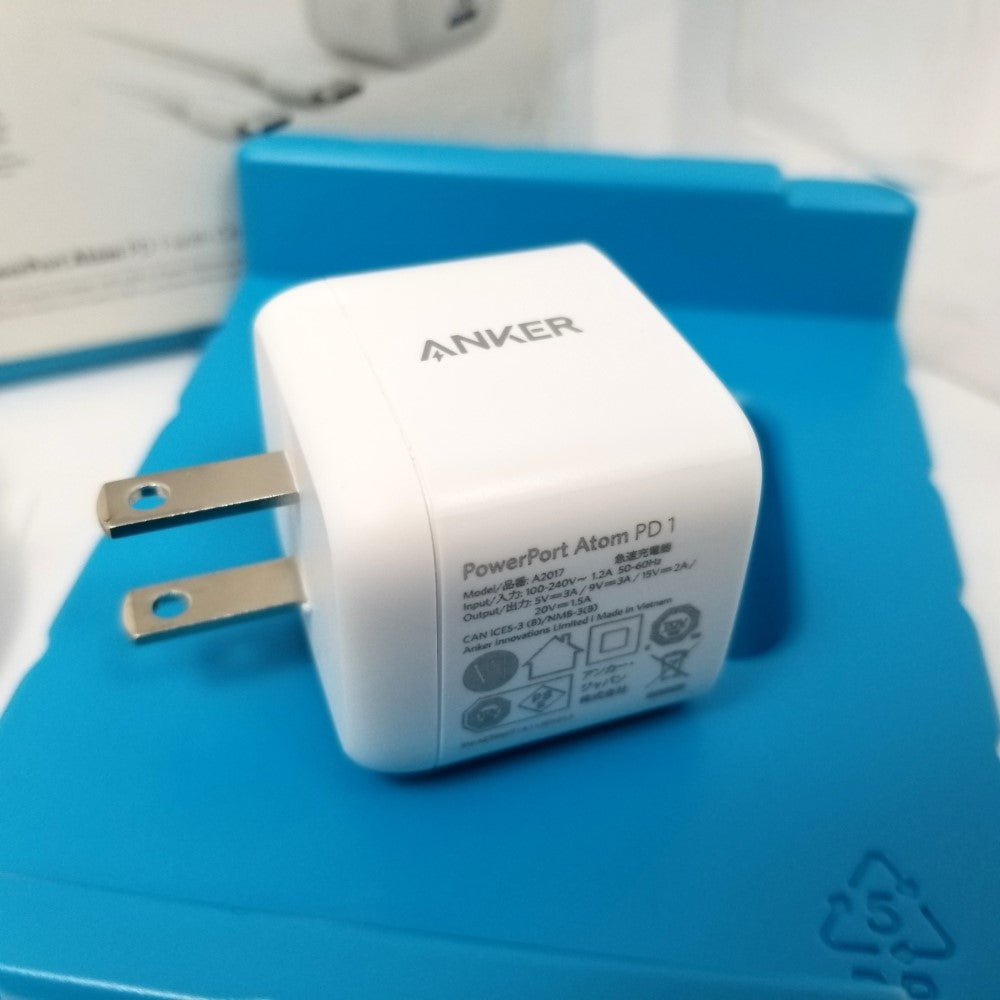 ANKER PowerPort Atom PD 1 (30W) with 6ft USB-C to USB-C Cable - White