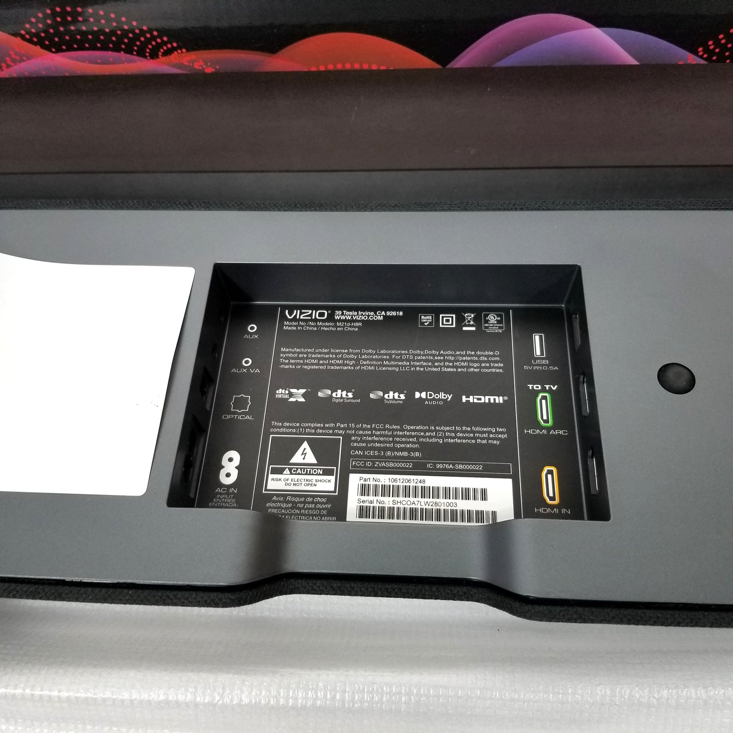 VIZIO M-Series 2.1 Ch. All-in-One Sound Bar System M21D-H8R - Dark Charcoal