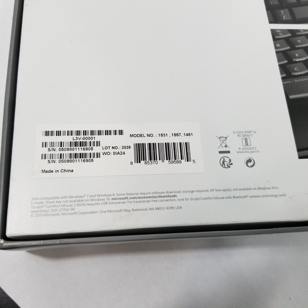 MICROSOFT Sculpt Comfort Desktop Wireless USB Keyboard and Mouse L3V-00001 - Black