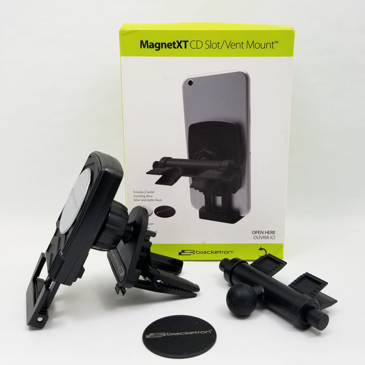 BRACKETRON MagnetXT CD slot or Vent mount Magnetic Holder for Mobile Phones BT1-984-2 - Black