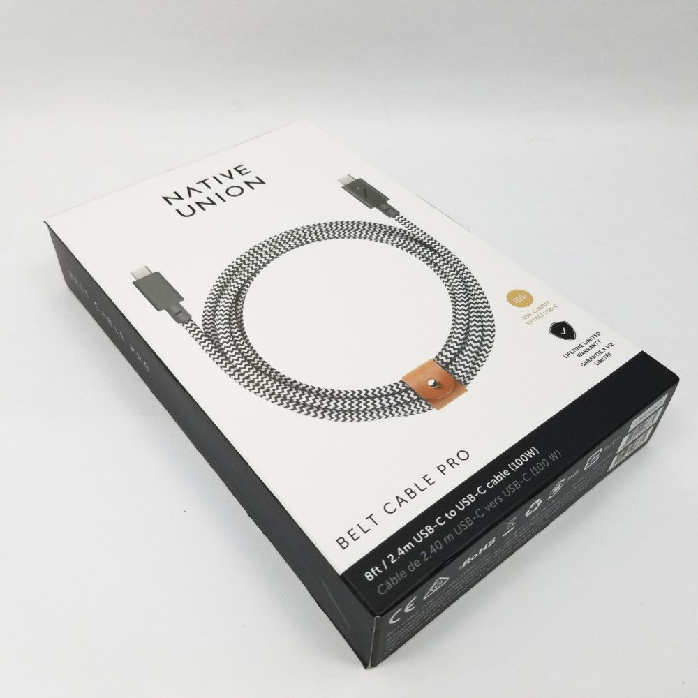 NATIVE UNION 8' Woven USB-C Cable - Black/White