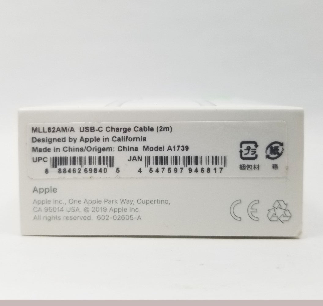APPLE 6.6' (2m) USB-C Charge Cable MLL82AM/A Model A1739 - White