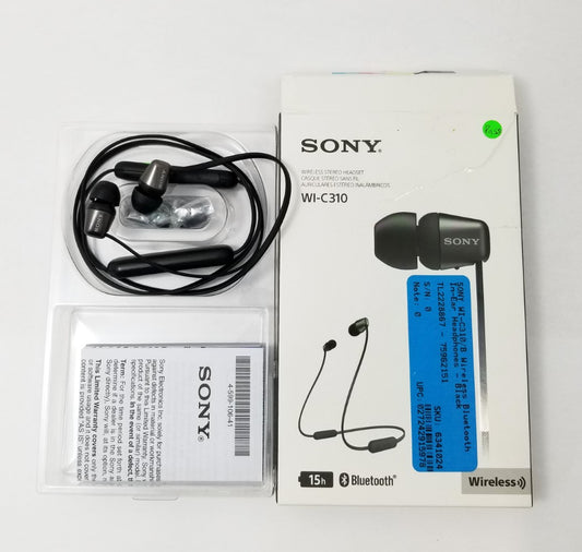 SONY WI-C310 Wireless Bluetooth Headphones - Black