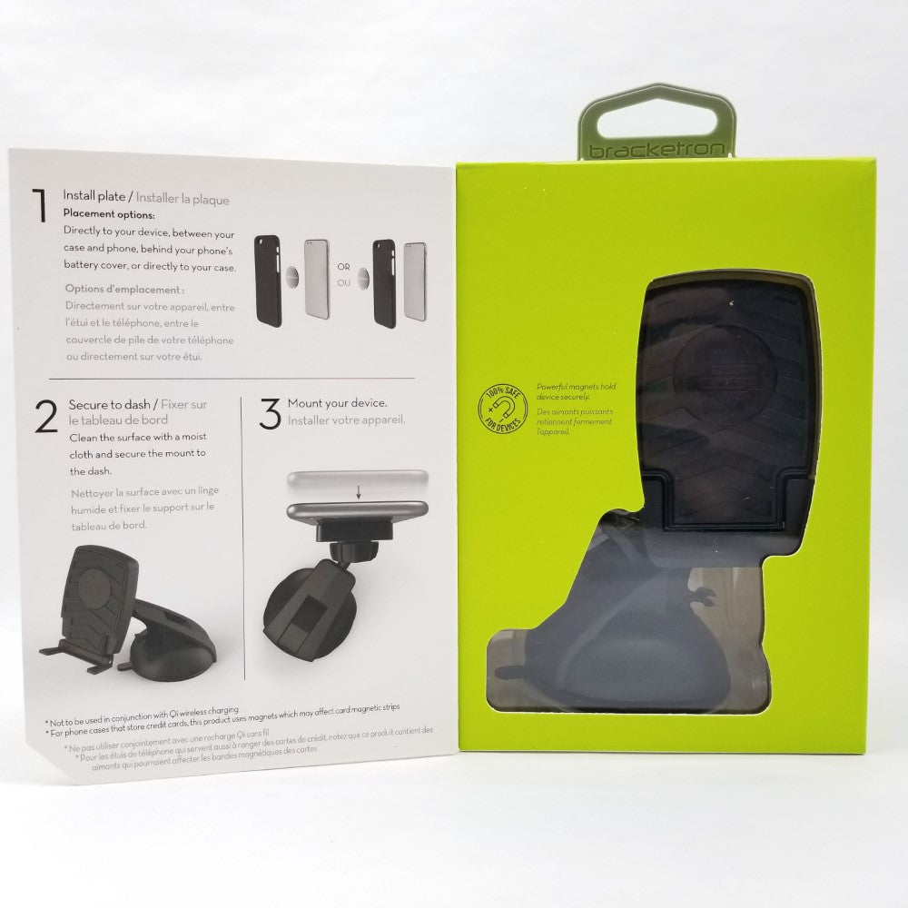 BRACKETRON MagnetXT Dash Mount for Most Smartphones - Black