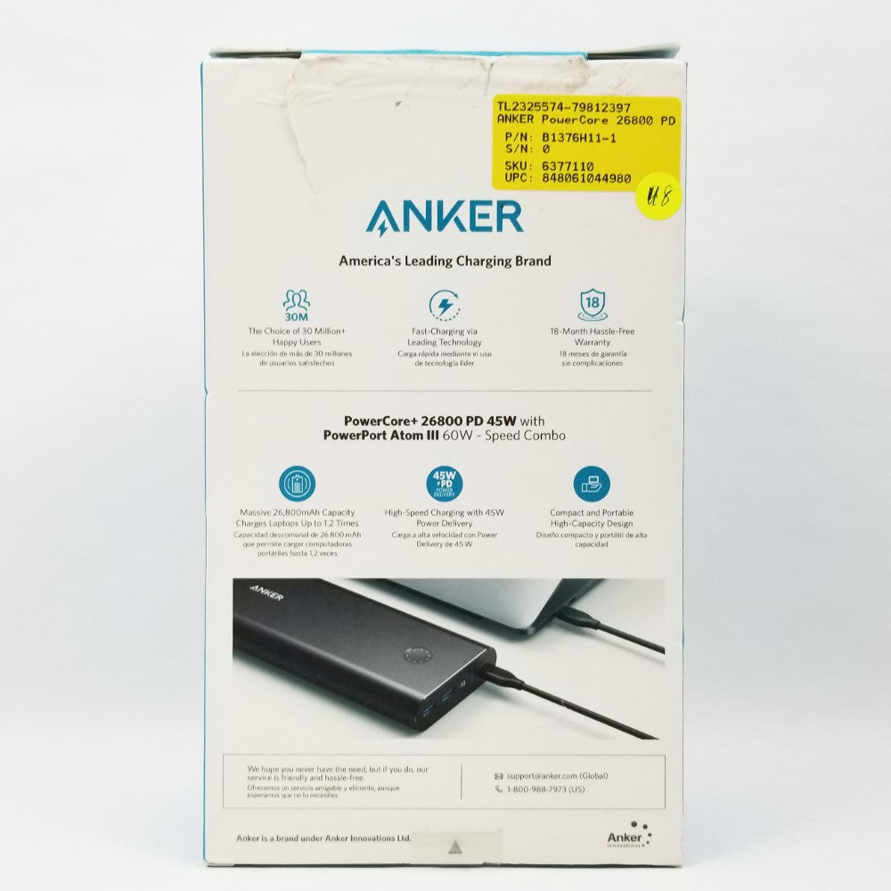 ANKER PowerCore 26800+ PD 45W Powerport Atom III Power Bank - Black