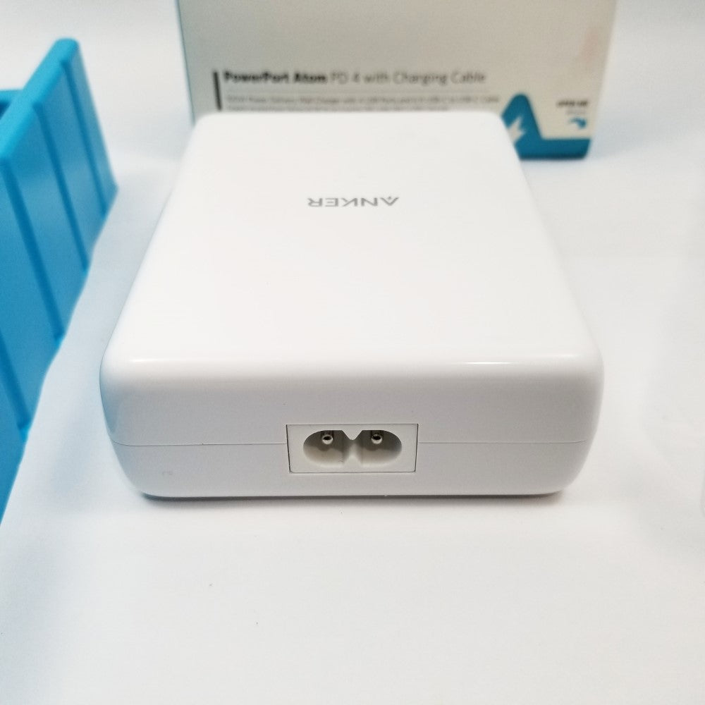 ANKER PowerPort Atom PD 4 100W with 6ft USB-C Cable USB-A Fast Charger - White
