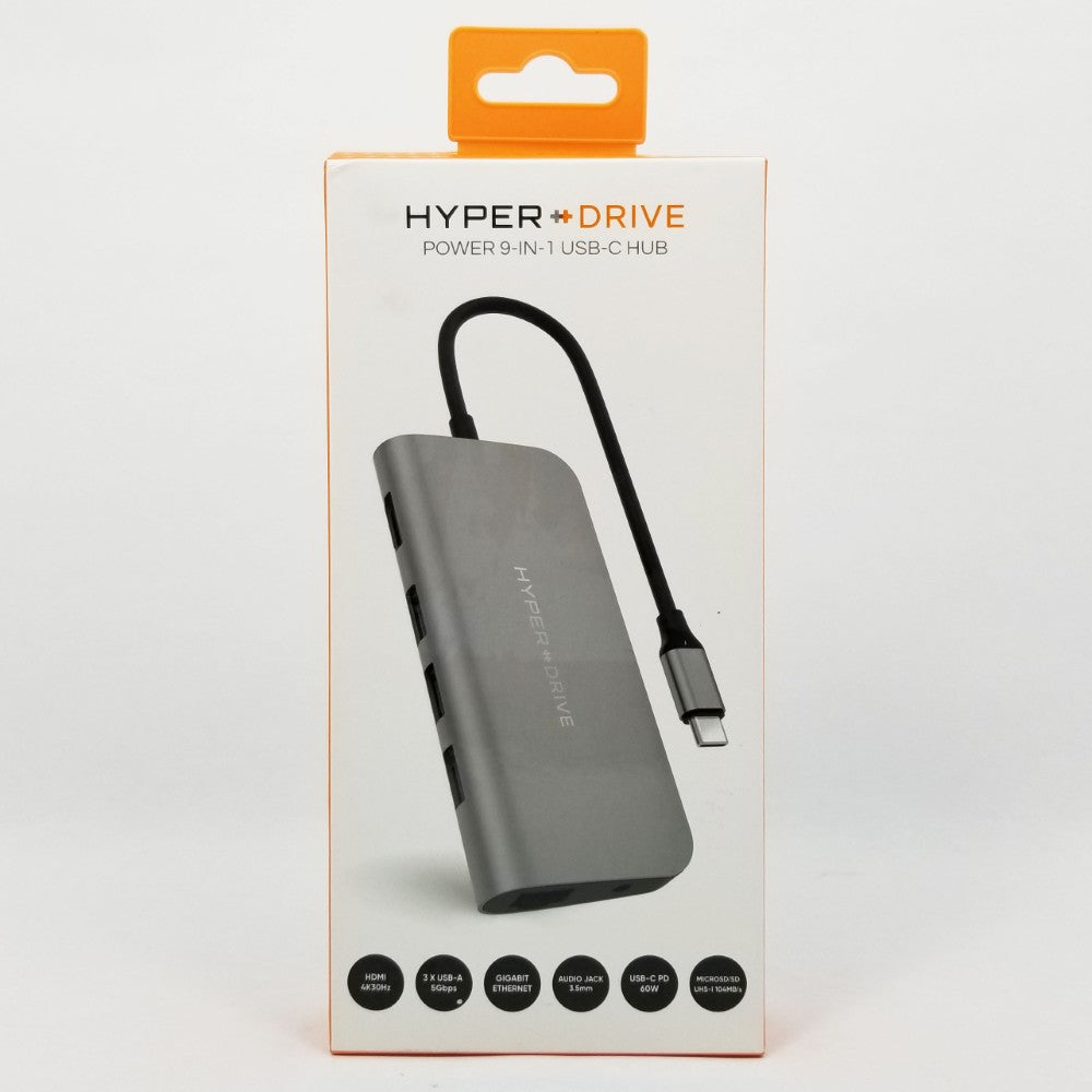 HYPER HyperDrive 9-Port Universal USB-C Hub - USB-C Docking Station for Laptops - Space Gray