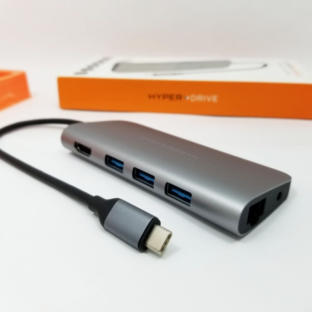 HYPER HyperDrive 9-Port Universal USB-C Hub - USB-C Docking Station for Laptops - Space Gray