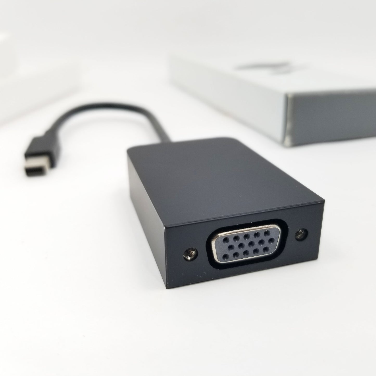 Close-up VGA adapter port on a white background