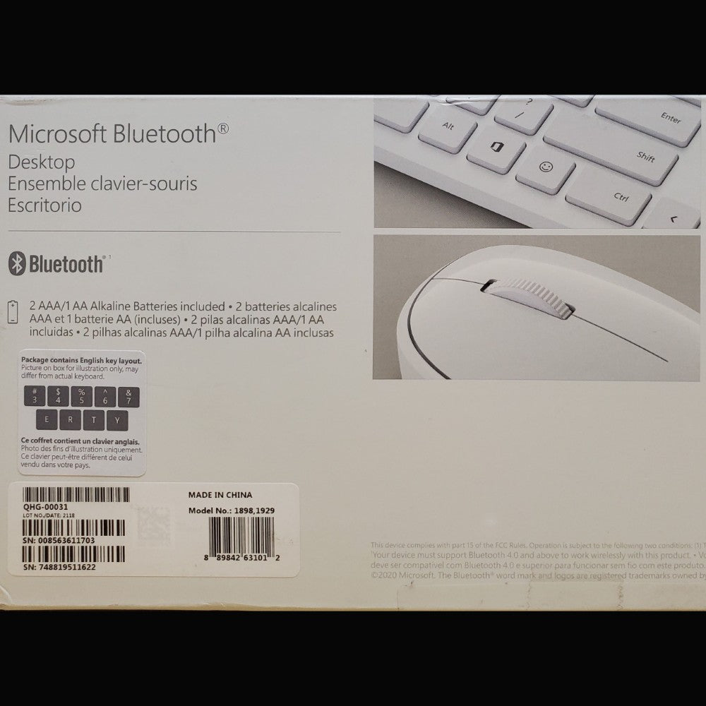 MICROSOFT Wireless Bluetooth Keyboard and Mouse QHG-00031 - Glacier