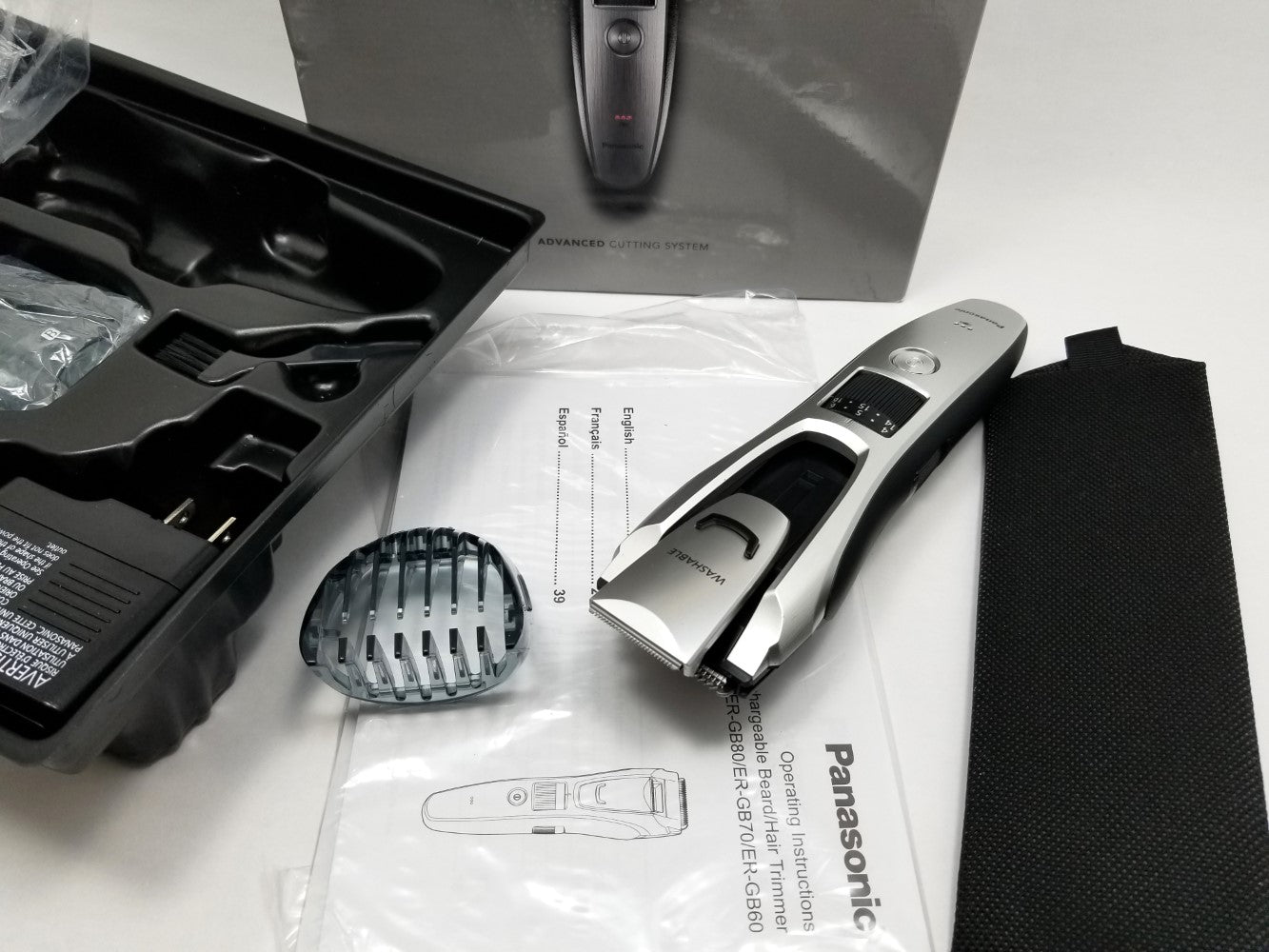 PANASONIC Men’s All-in-One Facial Beard Body Hair Groomer ER-GB80 - Silver