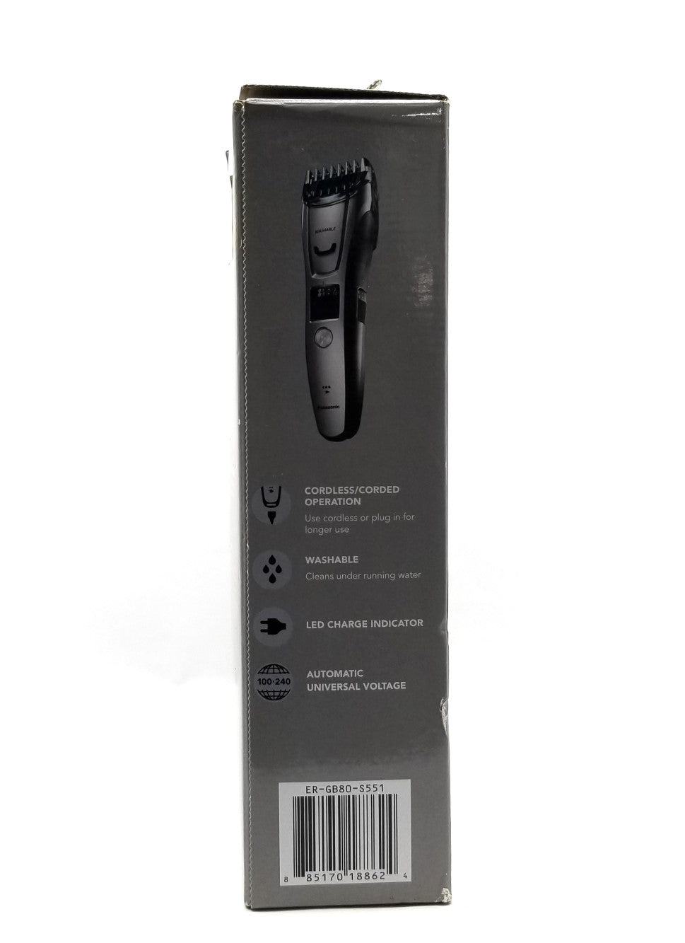 PANASONIC Men’s All-in-One Facial Beard Body Hair Groomer ER-GB80 - Silver