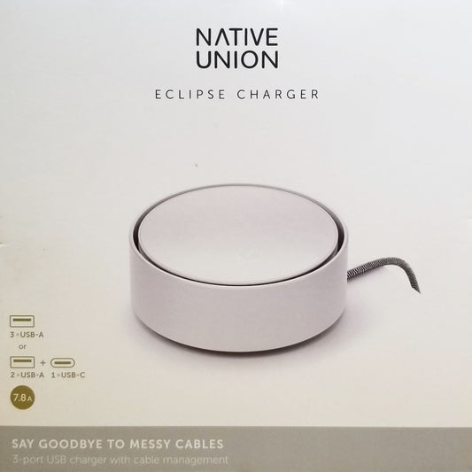 NATIVE UNION Eclipse Charger 3 Port Charging Station Hub White