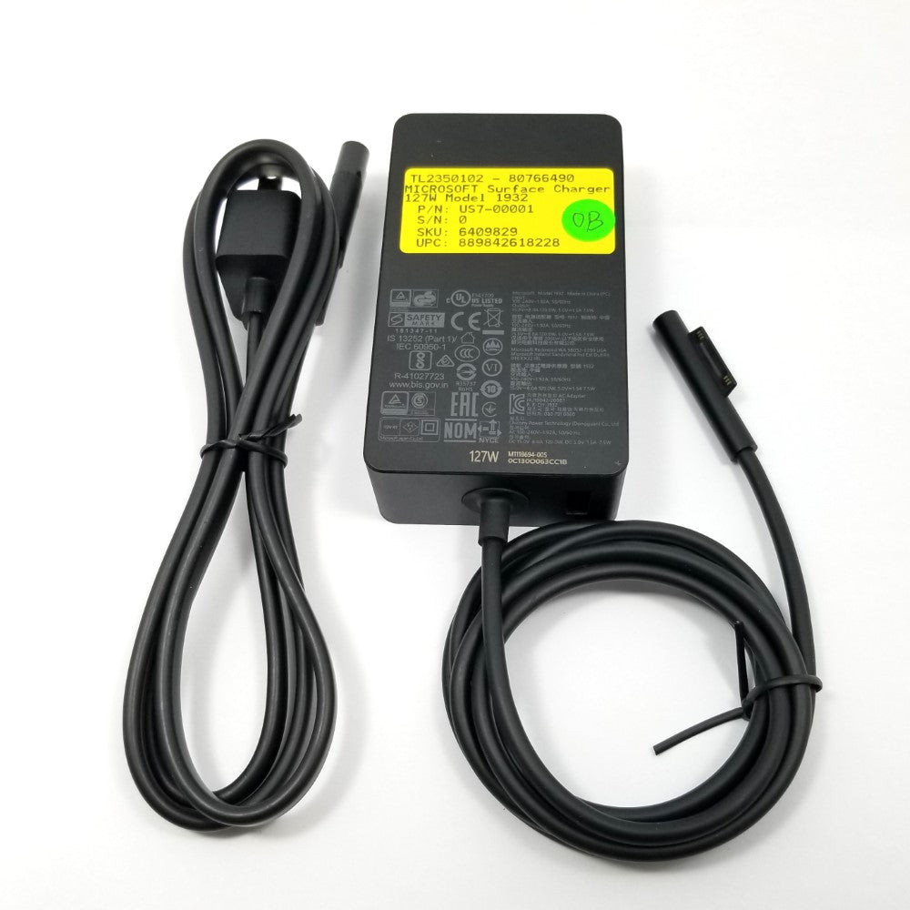MICROSOFT Surface 127W Power Supply Adapter Charger Pro 3 4 5 6 7 Laptop Book 1932 - Black