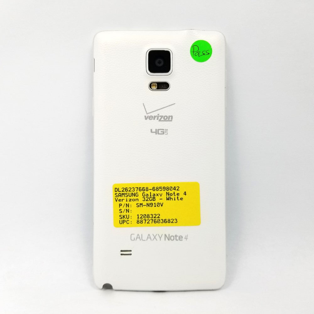 SAMSUNG Galaxy Note 4 SM-N910V (Verizon) 32GB Android Smartphone - White