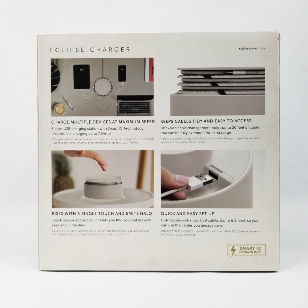 NATIVE UNION Eclipse Charger 3 Port Charging Station Hub White