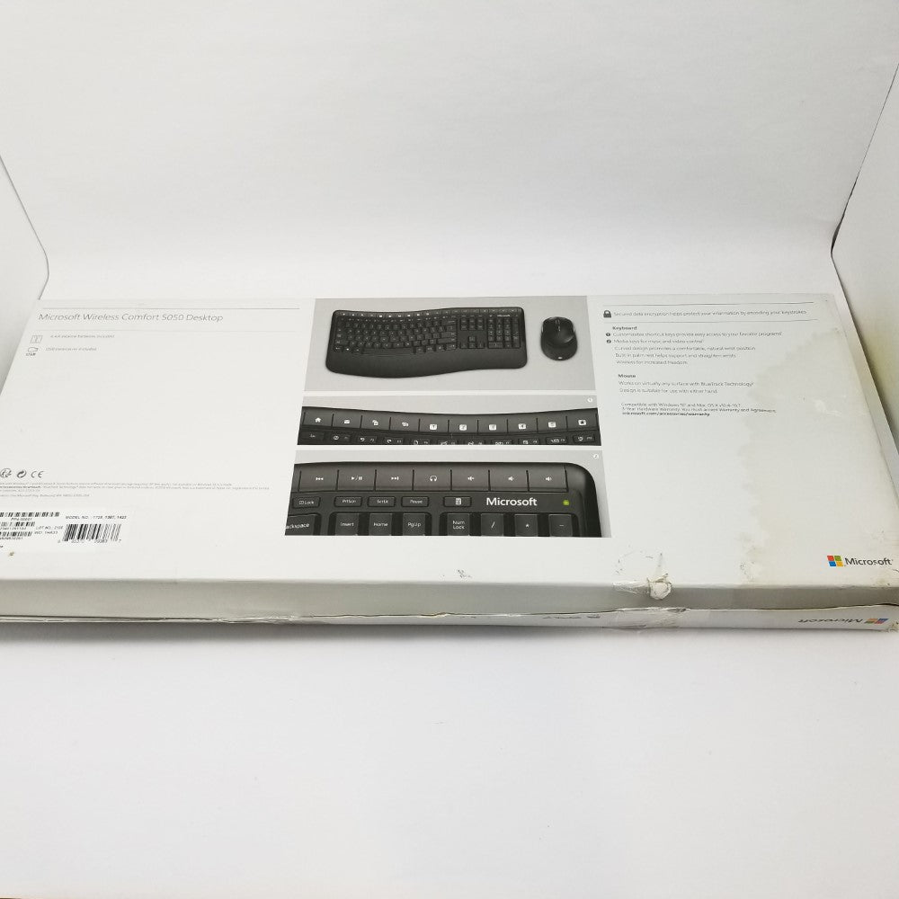 MICROSOFT Wireless Comfort Desktop 5050 Curved Keyboard & Mouse PP4-00001 Model 1728 - Black