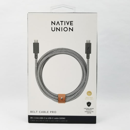 NATIVE UNION 8' Woven USB-C Cable - Black/White