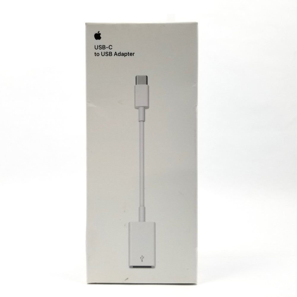Apple USB-C to USB-A adapter cable in white color, displayed on its packaging.