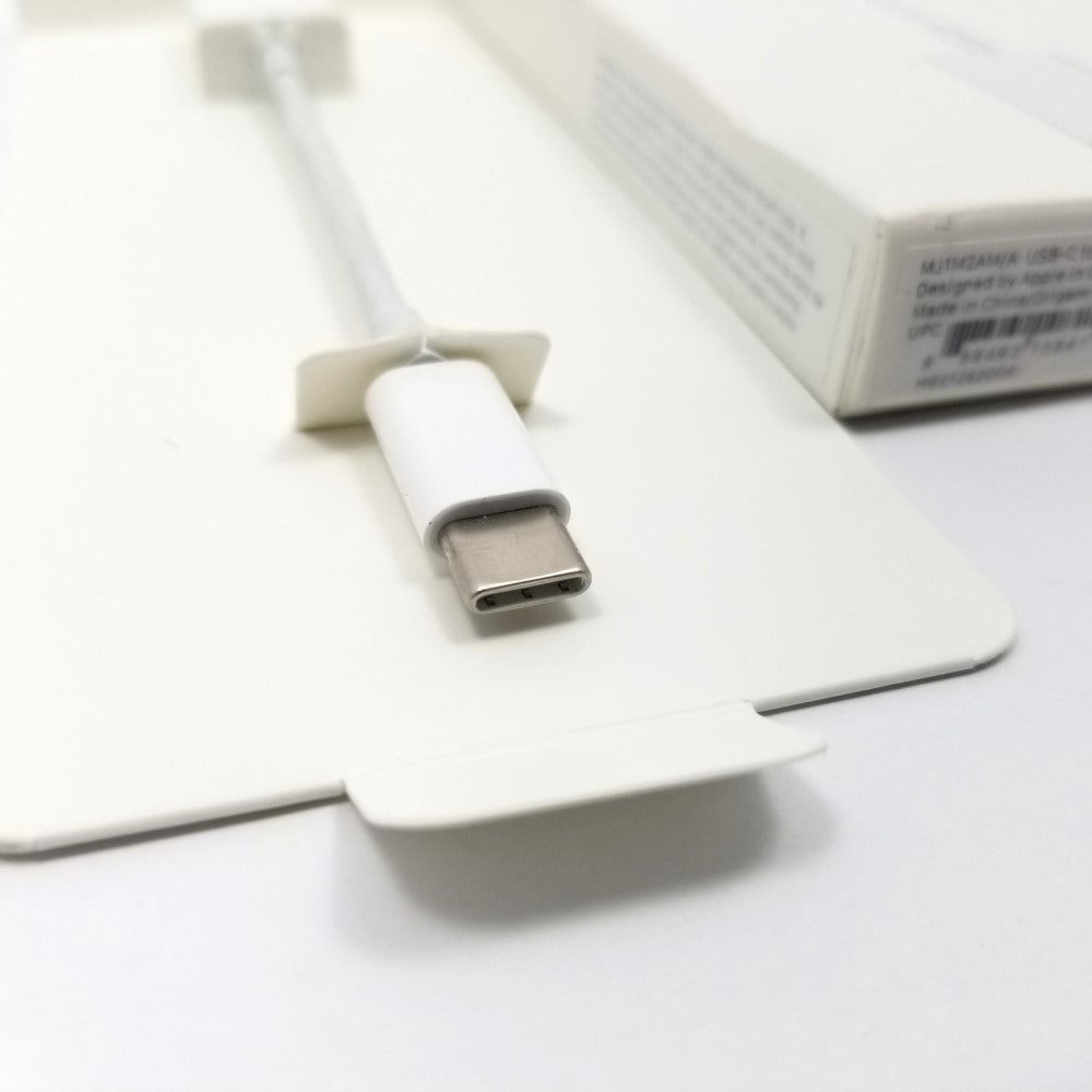 Close up of USB-C plug on Apple USB-A adapter.