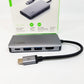 Belkin USB-C hub with multiple ports and a cable on a white background