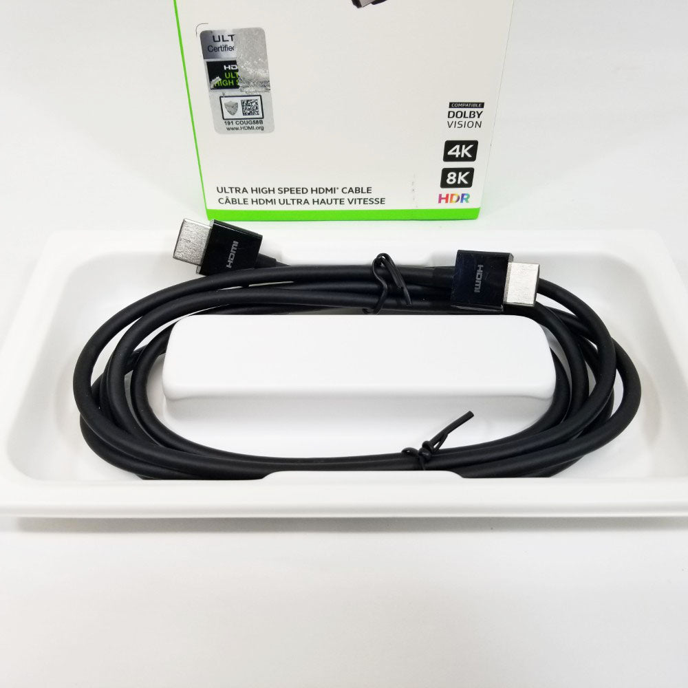 HDMI cable with packaging on a white background