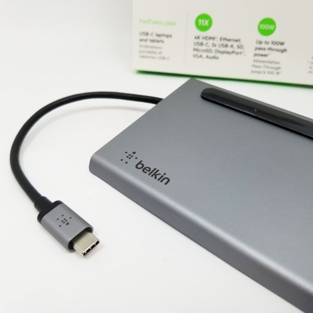 BELKIN USB-C 11-in-1 Multiport Dock Adapter - Gray
