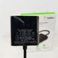 Black USB-C to Ethernet + Charge Adapter with visible branding on a white background