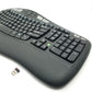 LOGITECH K350 Ergonomic Wireless Keyboard - side view with unifying receiver