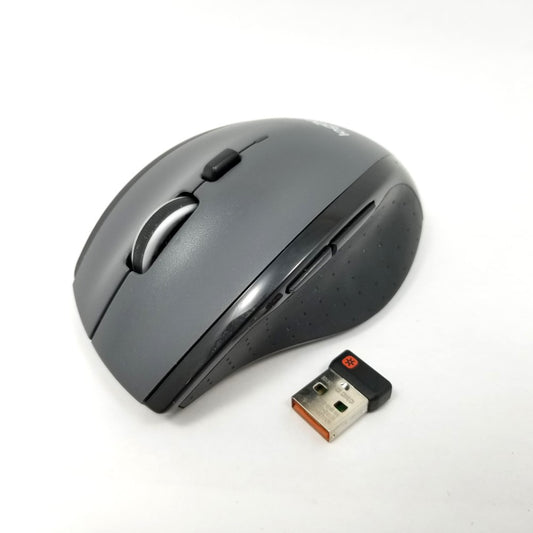 Pre-owned Logitech MK570 Comfort Wave Wireless Optical Mouse in black color with unifying USB receiver.