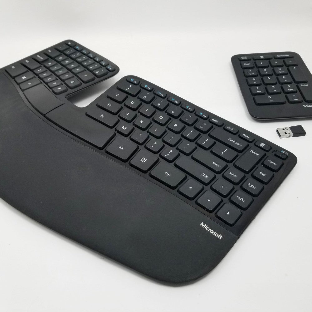 MICROSOFT Sculpt Ergonomic Desktop Wireless USB Keyboard top left view