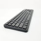 Left side view of Black Microsoft Wireless Bluetooth keyboard QSZ-00001 on a white background