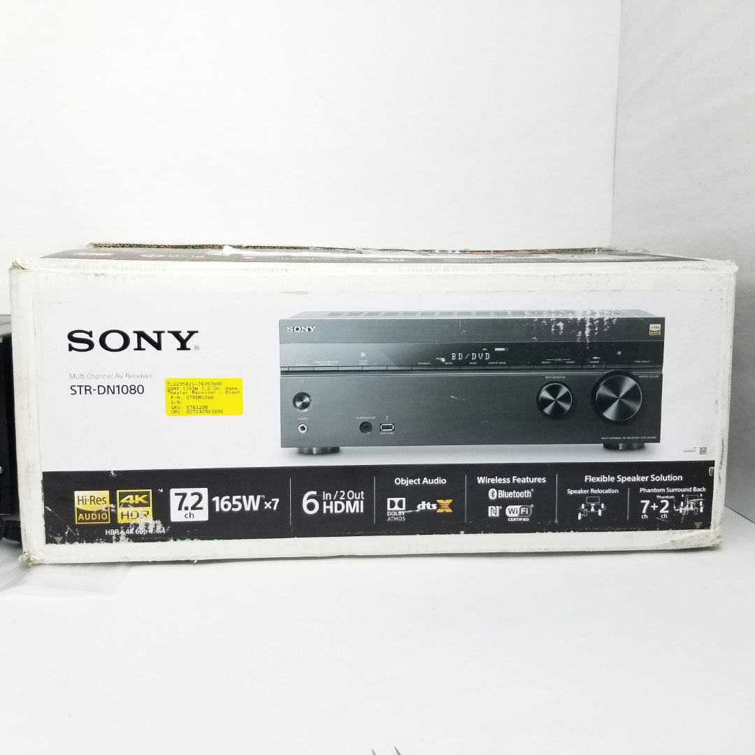 SONY 1155W 7.2-Ch. with Dolby Atmos 4K Ultra HD HDR Compatible A/V Home Theater Receiver STRDN1080 - Black