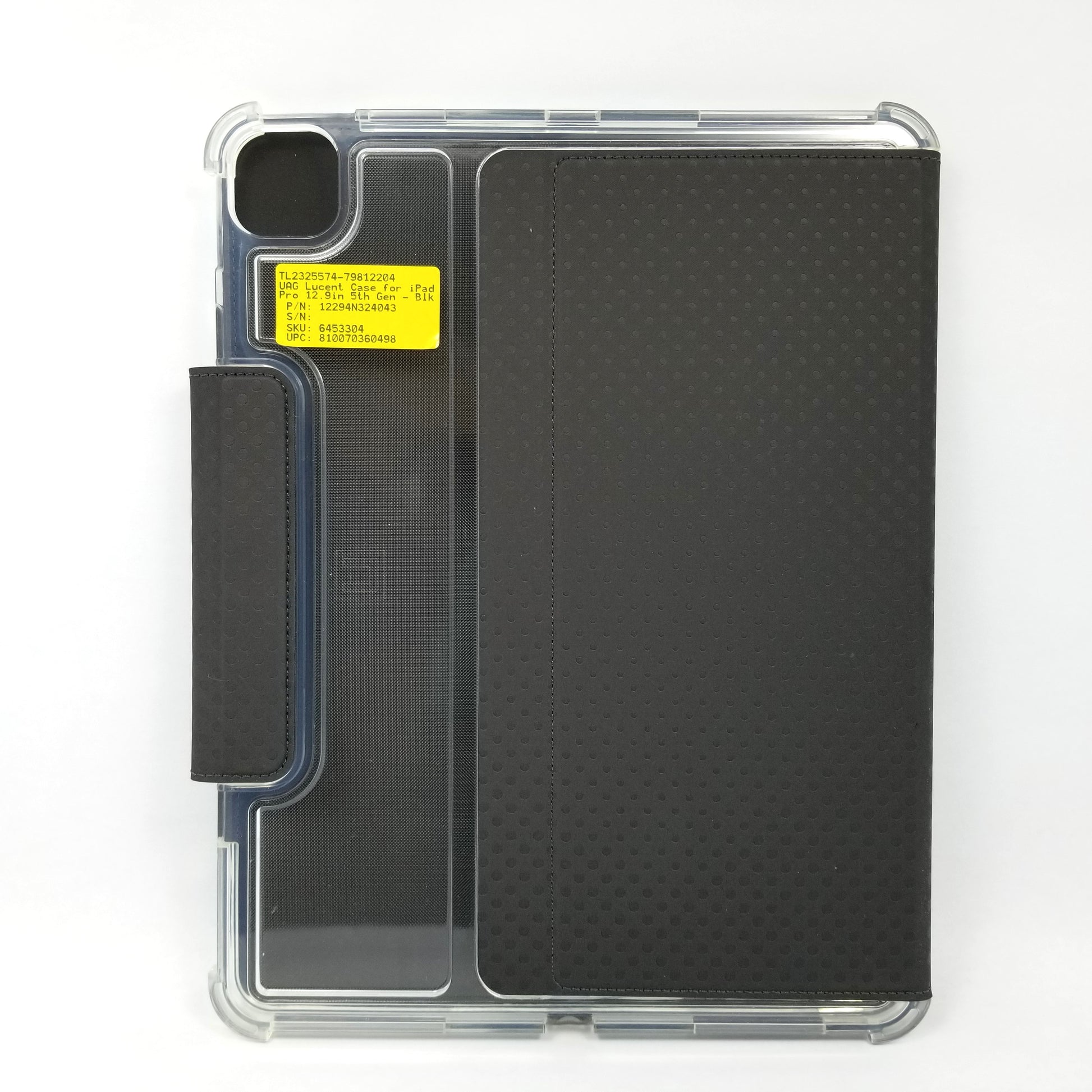 UAG Lucent case propped up showing back side.